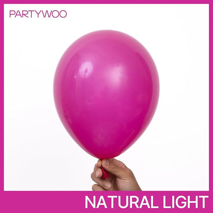 PartyWoo Hot Pink Star Balloons 110pcs Different Sizes 18 12 10 5 Inch Pack 22 - Image 2