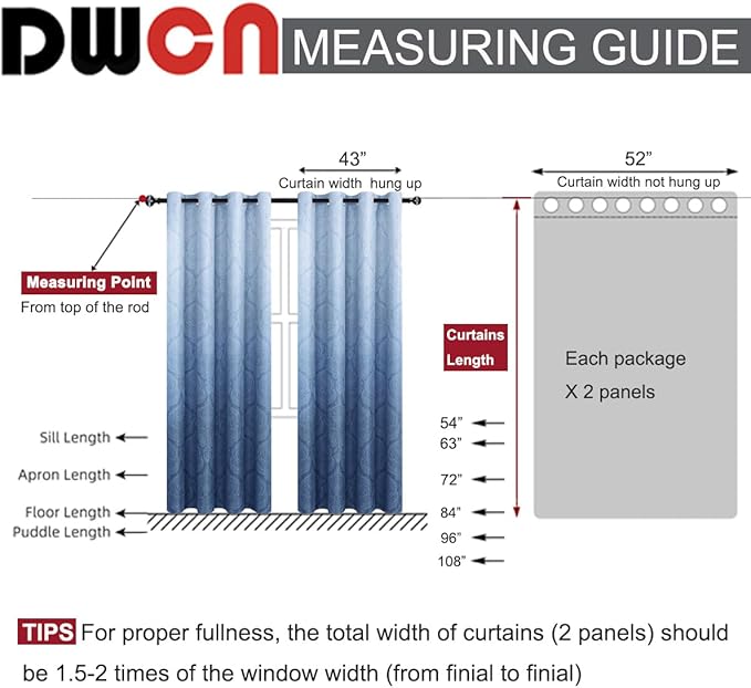 DWCN Ombre Blackout Curtains for Living Room - Image 8