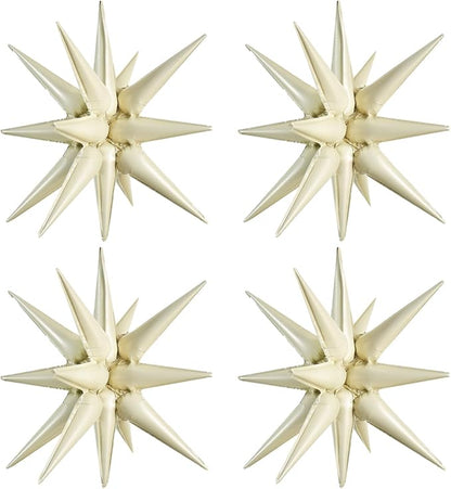 TONIFUL 4 Pcs Explosion Star Balloons Cream White Foil Balloon Party Decor | 22 by TONIFUL