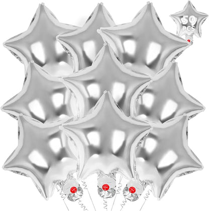 50 Pcs Star Balloons, 10 Inch Star Foil Balloons, Stars Shaped Balloon Mylar by YOTHORN