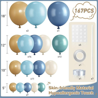 Dusty Blue Camel White Balloon Garland Arch Kit - Image 2