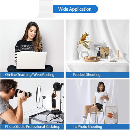 HEMMOTOP White Photo Backdrop, 6x9 ft, Photography Background | Polyester Fabric - Image 7