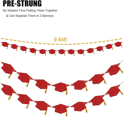 Graduation Decorations Class of 2026 Pre-Strung Glitter Congrats Grad Graduation - Image 6