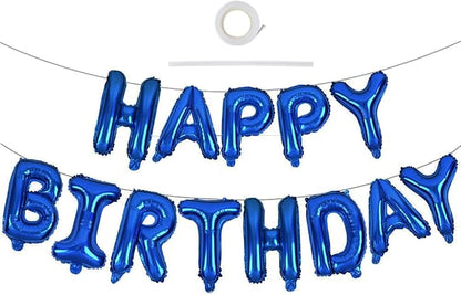 TONIFUL 16 Inch Blue Happy Birthday Balloons Banner Decorations by TONIFUL