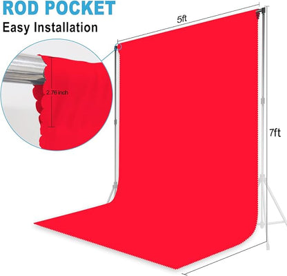Red Photography Backdrop for Photoshoot, 5x7 FT | Versatile Studio Photo - Image 3