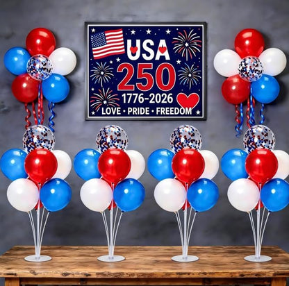 4th of July Balloon Centerpieces 4 Set by JOYYPOP