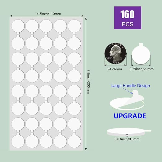 160 Pcs Sticky Tack, Double Sided Sticky Dot, No Trace Poster Adhesive Putty - Image 2