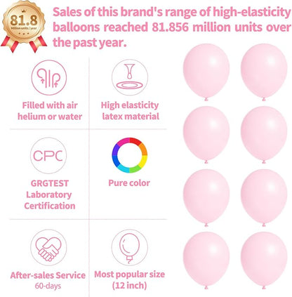 110pcs Light Pink Balloon 12 inch, Light Pink Latex Balloons - Image 3