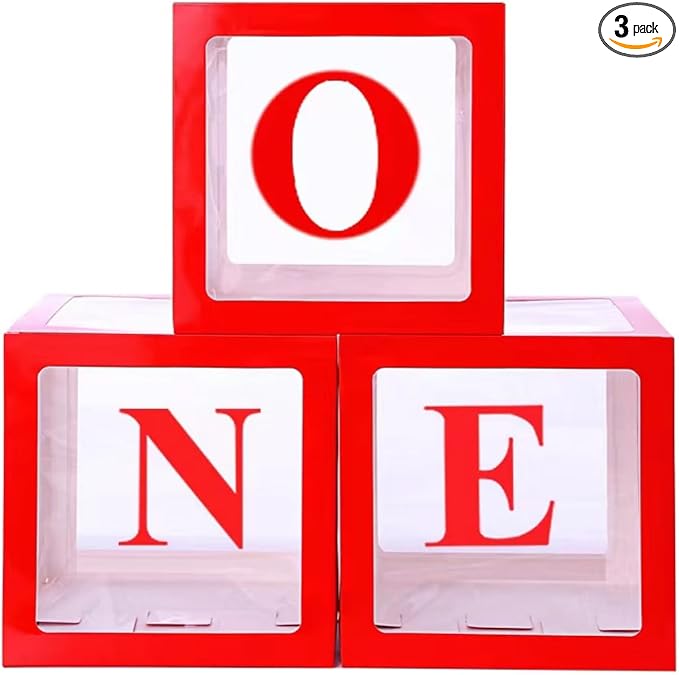 Red One Boxes for 1st Birthday, One Balloon Box by HUAXI