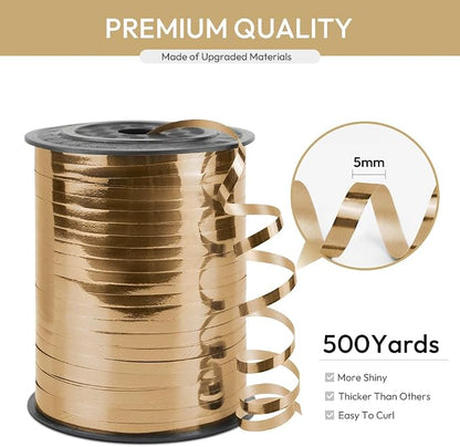 Champagne Gold Curling Ribbon, 1/5" Wide x 500 Yards Christmas Curling Ribbons - Image 2