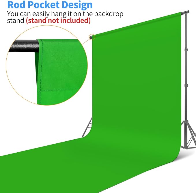 Hemmotop Chromakey Green Screen Backdrop, 10x20ft Large Background Fabric | - Image 6