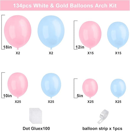 YMSZ Pink and Blue Balloons Garland Arch Kit, - Image 2