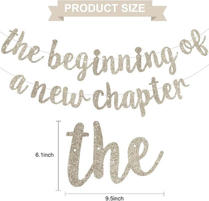 BEISHIDA Champagne Pre-Strung Glitter The Beginning of A New Chapter Banner | - Image 3