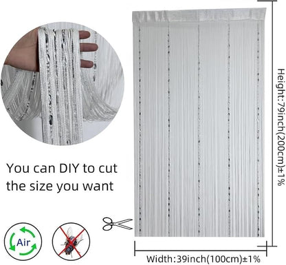 ave split 100cmX200cm Decorative Door String Curtain Beads Wall Panel Fringe - Image 2
