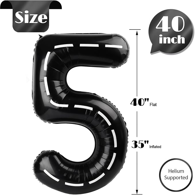 Race Car Number 5 Balloon 40 Inch - Image 5