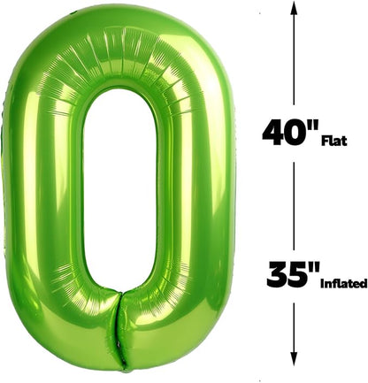 Light Green Number 0 Balloon 40 inch, Birthday Party Balloons Decorations | - Image 3