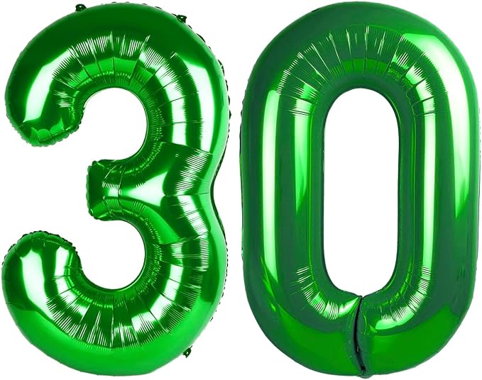 30 Balloon 40 inch Dark Green Number Balloons by Enyeopd