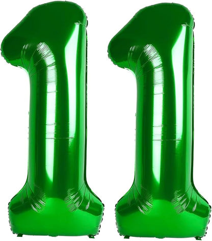 11 Balloon - Green Birthday Number Balloons, 40 Inch Decorations Men Women | by ALPHADELTAPI