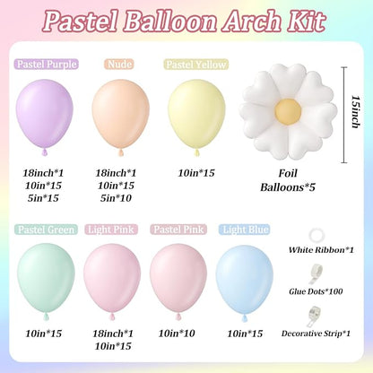 136pcs Pastel Flower Balloon Arch Kit - Image 2