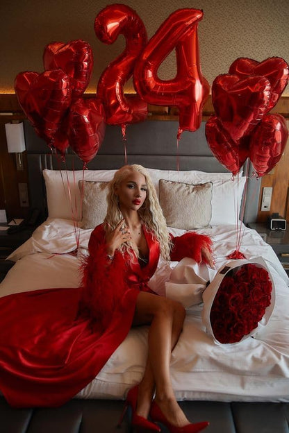 Red 2 Balloon - Number Balloon 40 Inch, 2nd Red Birthday Decorations | Large - Image 2