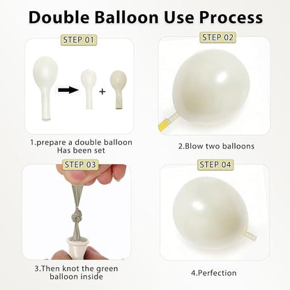 Black Gold White Balloons Arch Kit, Double Stuffed, Party. | Black, chrome gold - Image 3