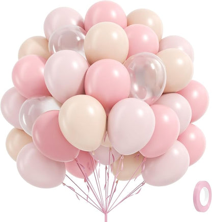 60pcs Light Pink Balloons 12inch by Awenztech