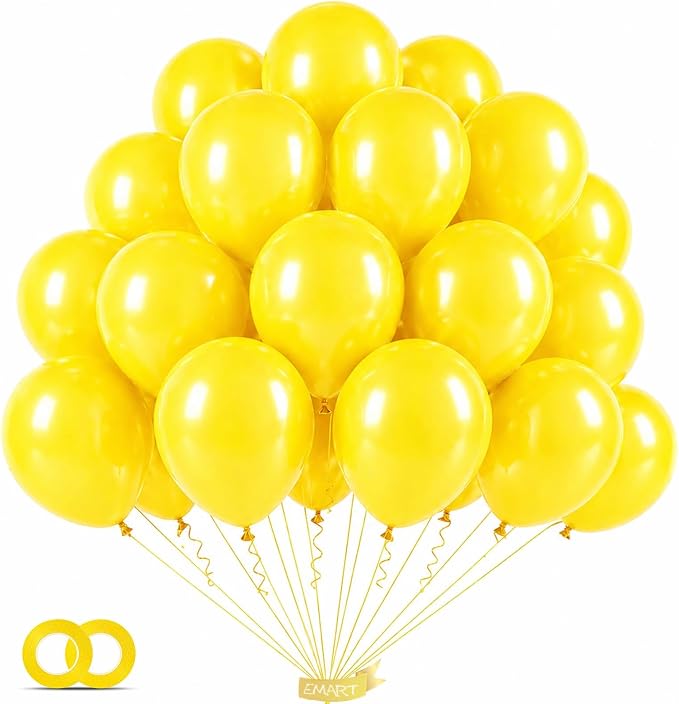 EMART Yellow Balloons 12 Inch 100pcs, Latex Balloons by EMART