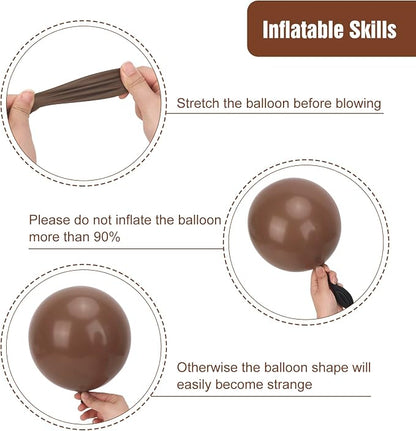 RUBFAC 135pcs Brown Balloons, Boho Coffee Latex Balloon Different Sizes 18 12 - Image 3
