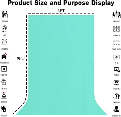 Turquoise Photography Backdrop for Photoshoot, Fabric 6x9ft | Polyester Studio - Image 3