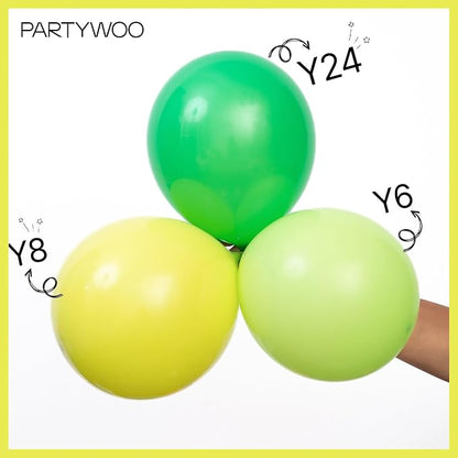 PartyWoo Lime Balloons 140pcs Green Light Pastel Kelly Green Color | 18 12 10 5 - Image 4