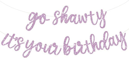 BEISHIDA Light Purple Go Shawty It's Your Birthday Banner by Beishida