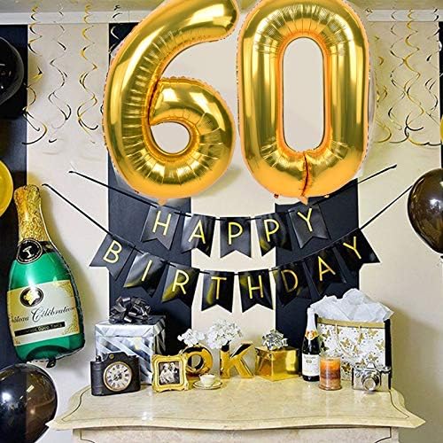 TONIFUL 40 Inch Gold Foil Number 40 Balloon, 40th Birthday Decorations | Large - Image 5