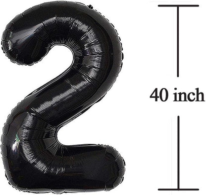 Jonhamwelbor 20 Number Balloons Black Big Giant Jumbo Big Large 20 Foil Mylar - Image 2