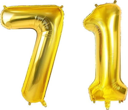 Number 71 Balloons for 71st Birthday Party Decorations, 0-100 Large No.71 by Joycard