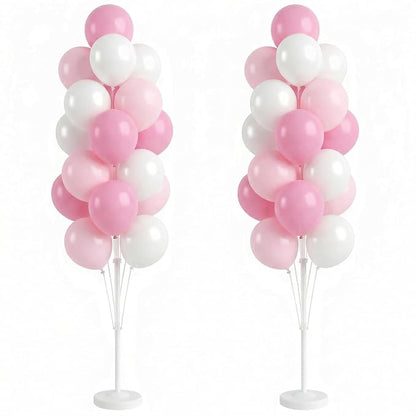 HIINS Baby Pink Chrome Balloon Column Kit Set of 2 by HiinsPartyDecoration