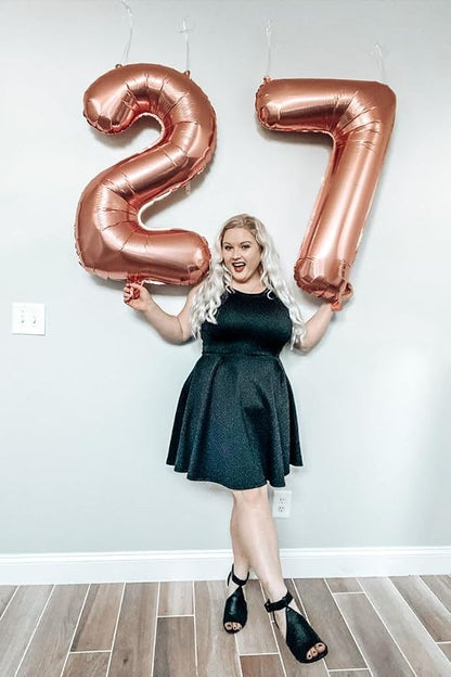 Number Balloons 40 Inch Rose Gold 6 Balloon - Image 2