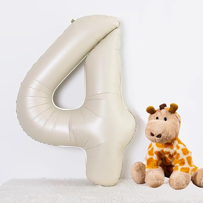 40 Inch Beige Number 4 Balloons - Image 2