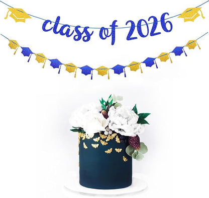 Navy-Blue Gold Party-Decorations Graduation Banner-Streamers - Image 7