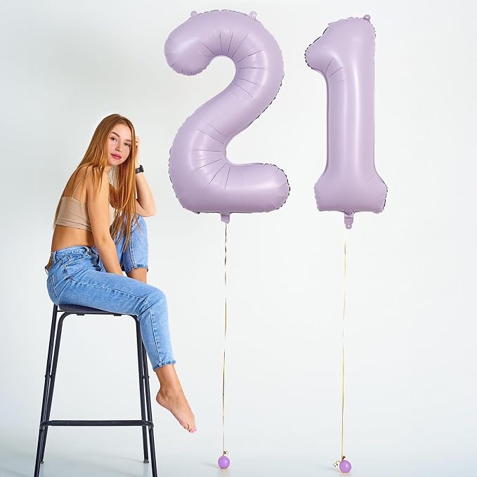 Large Dusty Pastel Purple 3 Balloons, 40 Inch Giant Light Purple Helium Mylar - Image 4