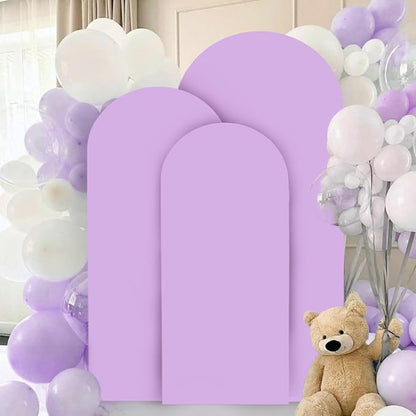 FANPROMS Wedding Arch Cover Set of 3 Lavender Arch Spandex Covers Baby Shower - Image 4