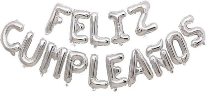 ZHENGYE Letter Balloons Feliz Cumpleanos Silvery Balloon Happy Birthday by ZHENGYE