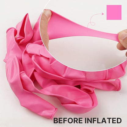 PartyWoo Pink Balloons 101pcs Pink Matte Latex Helium Balloons 12 Inch | Girl - Image 2