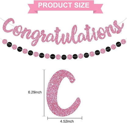 BEISHIDA Congratulations Banner Pink 2026 Graduation Banners, Grad Congrats - Image 2