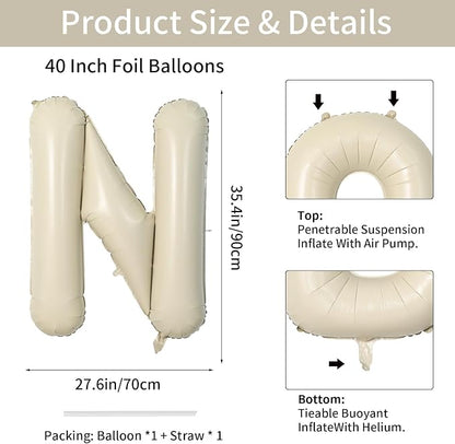 Biapian 40 Inch Giant Cream N Foil Balloon - Image 2