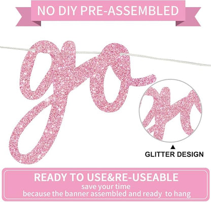 BEISHIDA Glitter Pink Pre-Strung Go Shawty It's Your Birthday Banner Decor | NO - Image 3
