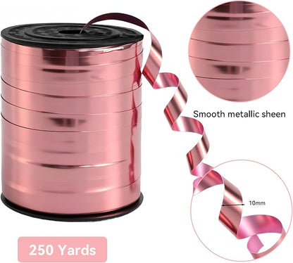 TONIFUL 250 Yards Shiny Rose Gold Curling Ribbon 10mm Wide Balloon String | - Image 2