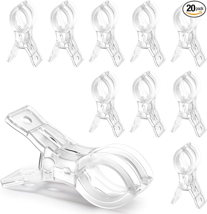 RELBRO Spring Clamps, 3.5 Inch Clear Plastic Clip, Invisible Design, Strong Grip by RELBRO