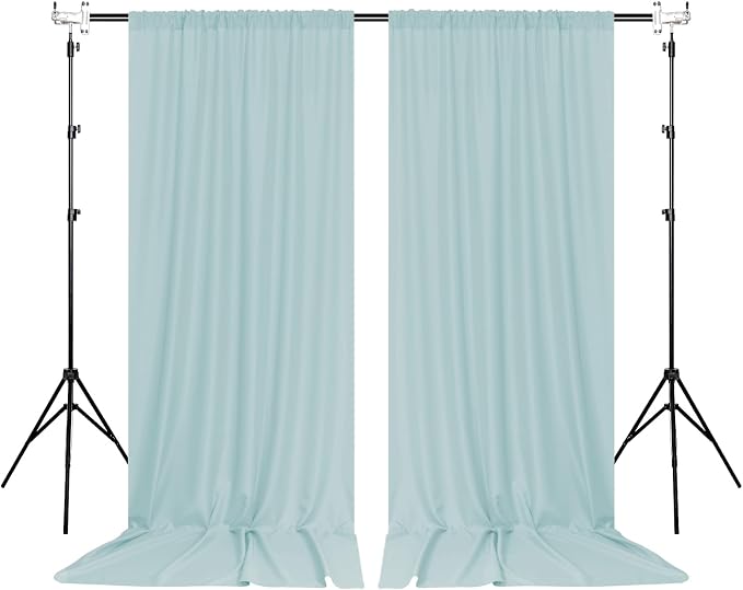Light Green Backdrop for Parties Wedding Cyan Backdrop Curtains Rod Pocket - Image 2
