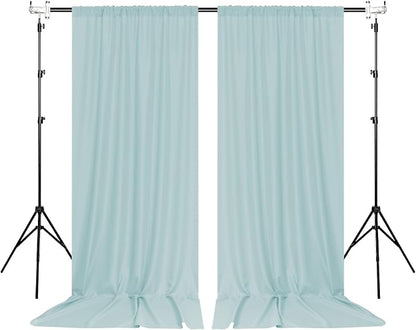 Light Green Backdrop for Parties Wedding Cyan Backdrop Curtains Rod Pocket - Image 2