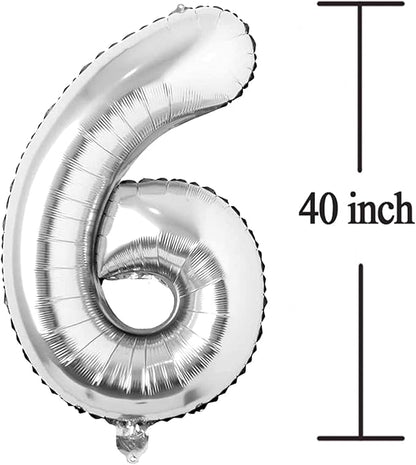 Silver 60 Number Balloons Big Giant Jumbo Large Number 60 Foil Mylar Balloons - Image 2